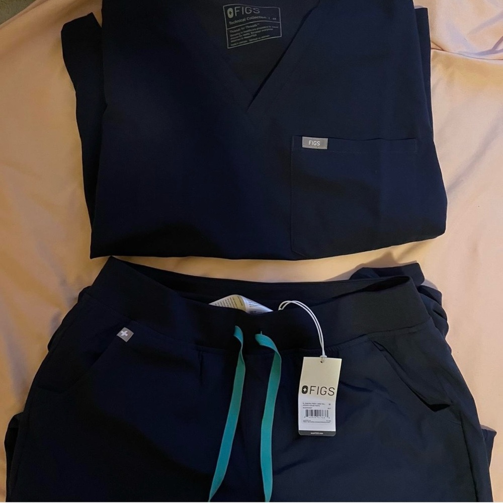 Figs Navy Blue Scrub Set